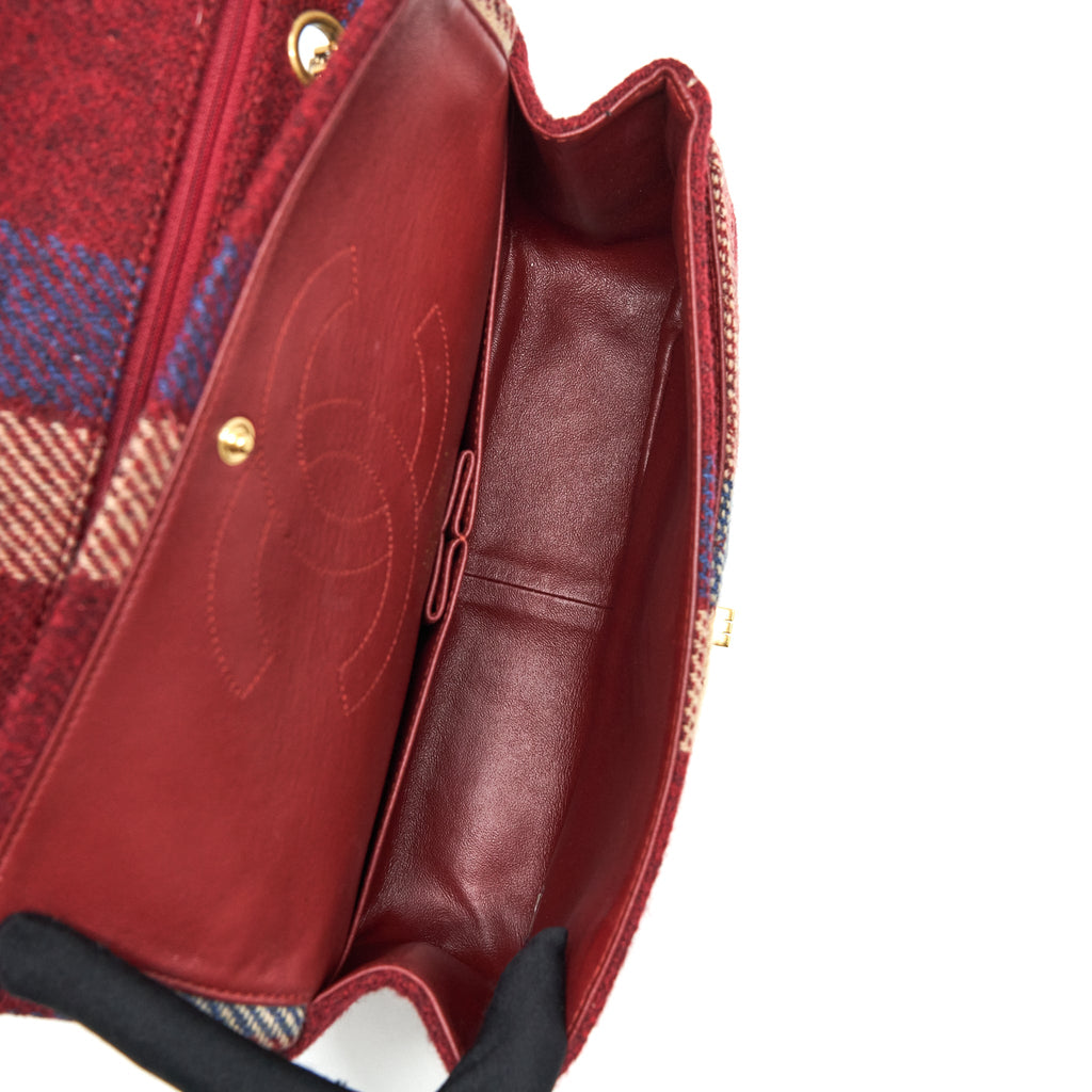 CHANEL 2.55 226 REISSUE DOUBLE FLAP BAG FABRIC MULTICOLOUR GOLD HARDWARE