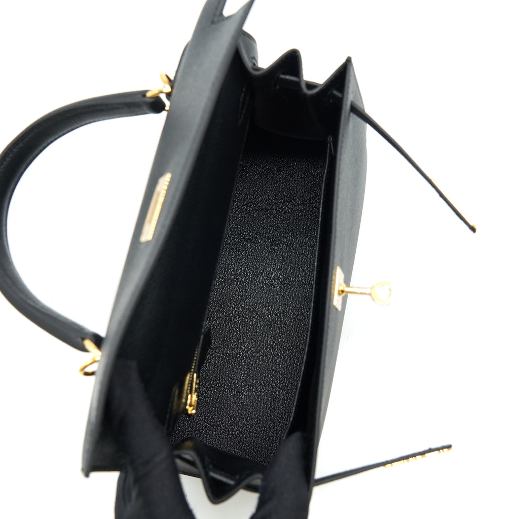HERMES KELLY 25 EPSOM BLACK GHW