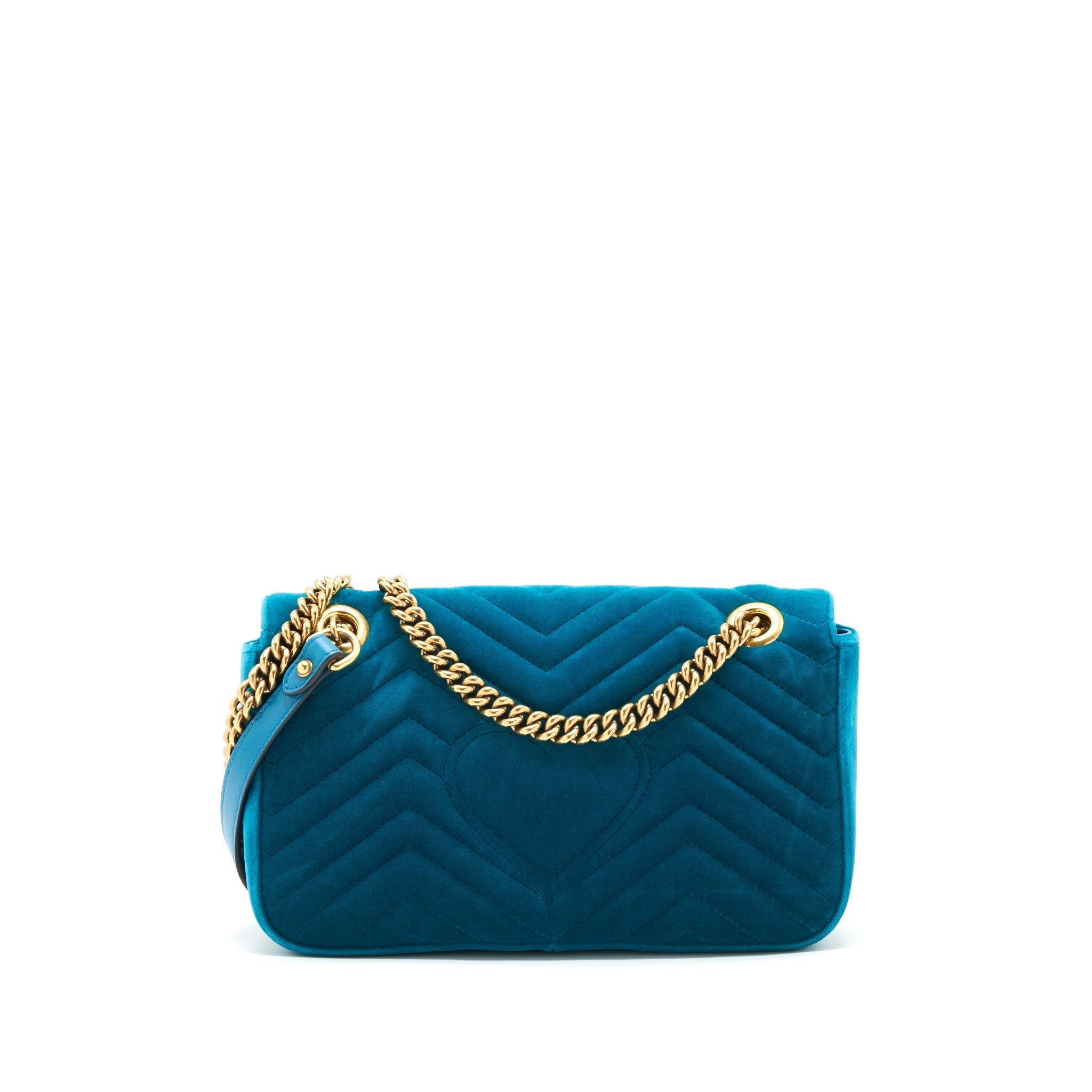 GUCCI MINI MARMONT FLAP BAG VELVET GREEN