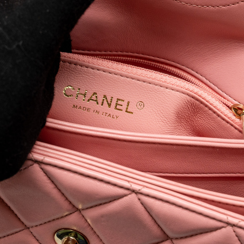 CHANEL TOP HANDLE TRENDY CC FLAP BAG LAMBSKIN PINK LGHW
