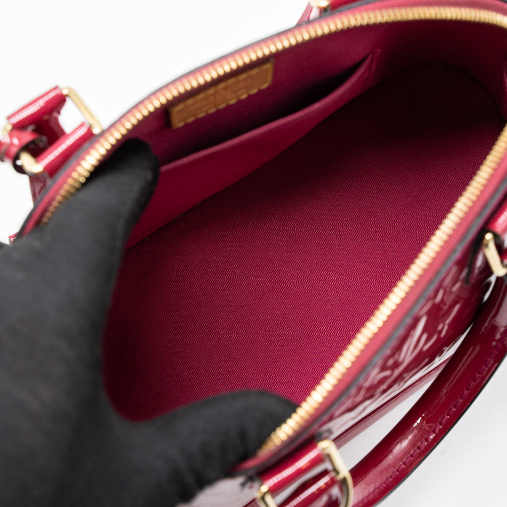 LOUIS VUITTON ALMA BB MONOGRAM VERNIS PINK GHW