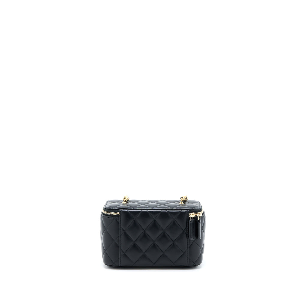 CHANEL PEARL CRUSH LONG VANITY LAMBSKIN BLACK GHW