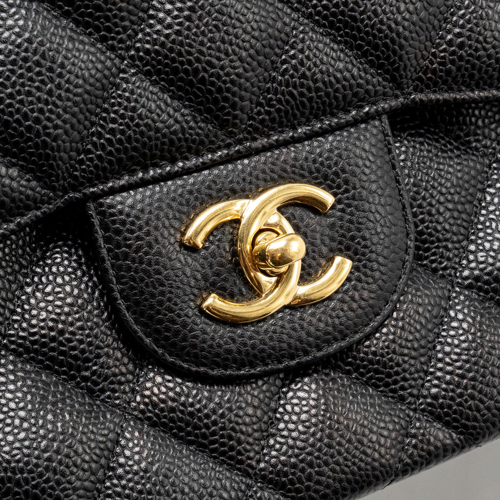 CHANEL JUMBO CLASSIC DOUBLE FLAP BAG CAVIAR BLACK GHW