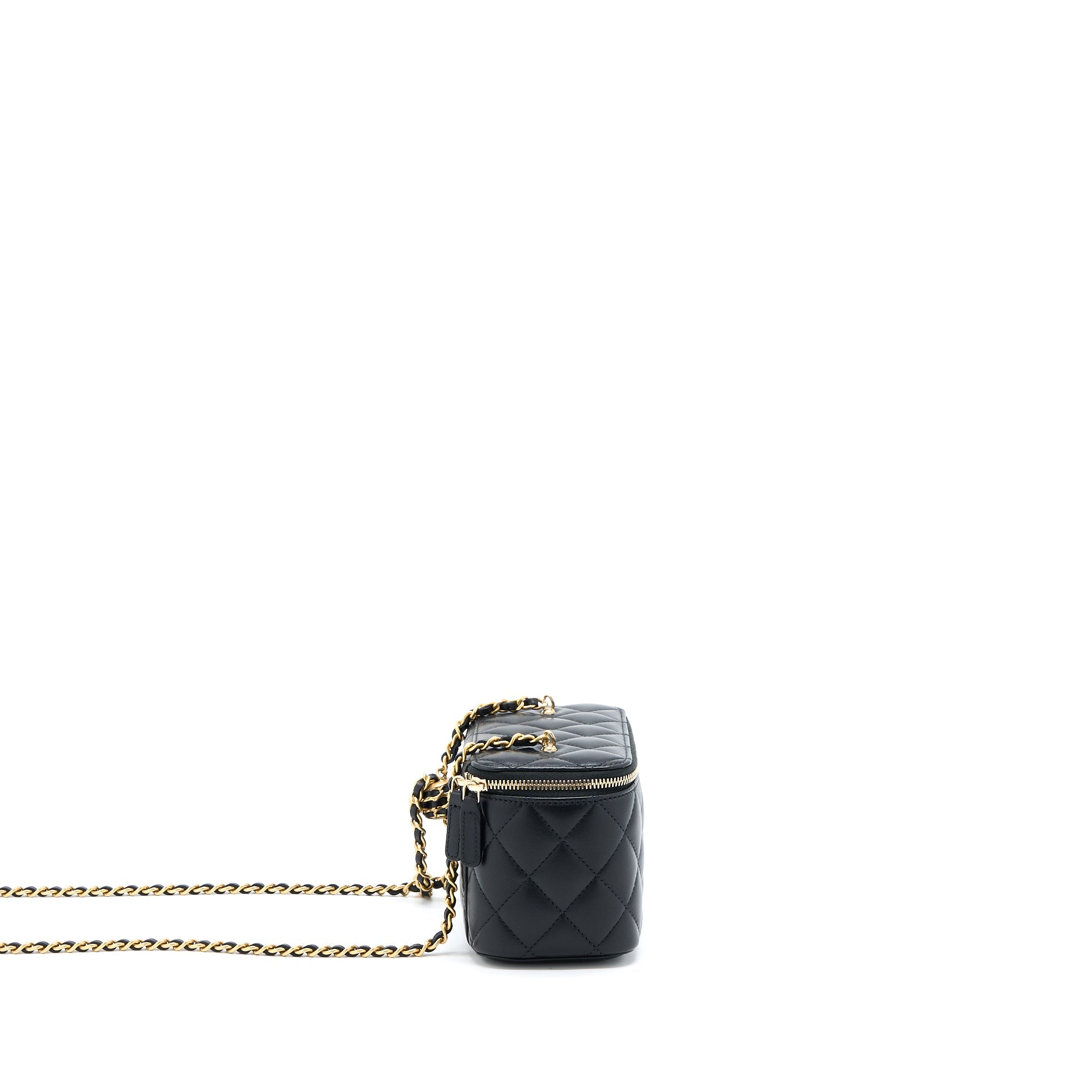 CHANEL PEARL CRUSH LONG VANITY LAMBSKIN BLACK GHW
