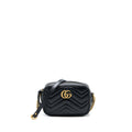 GUCCI GG MINI MARMONT MATELASSÉ BAG BLACK GHW