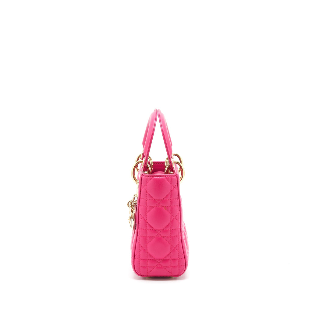 DIOR MINI LADY DIOR BAG LAMBSKIN PINK GHW
