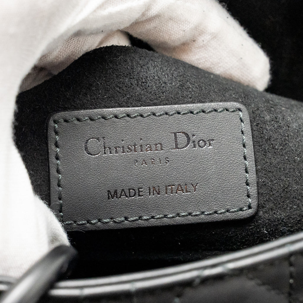 DIOR SMALL LADY D-JOY BAG BLACK ULTRAMATTE CALFSKIN SO BLACK