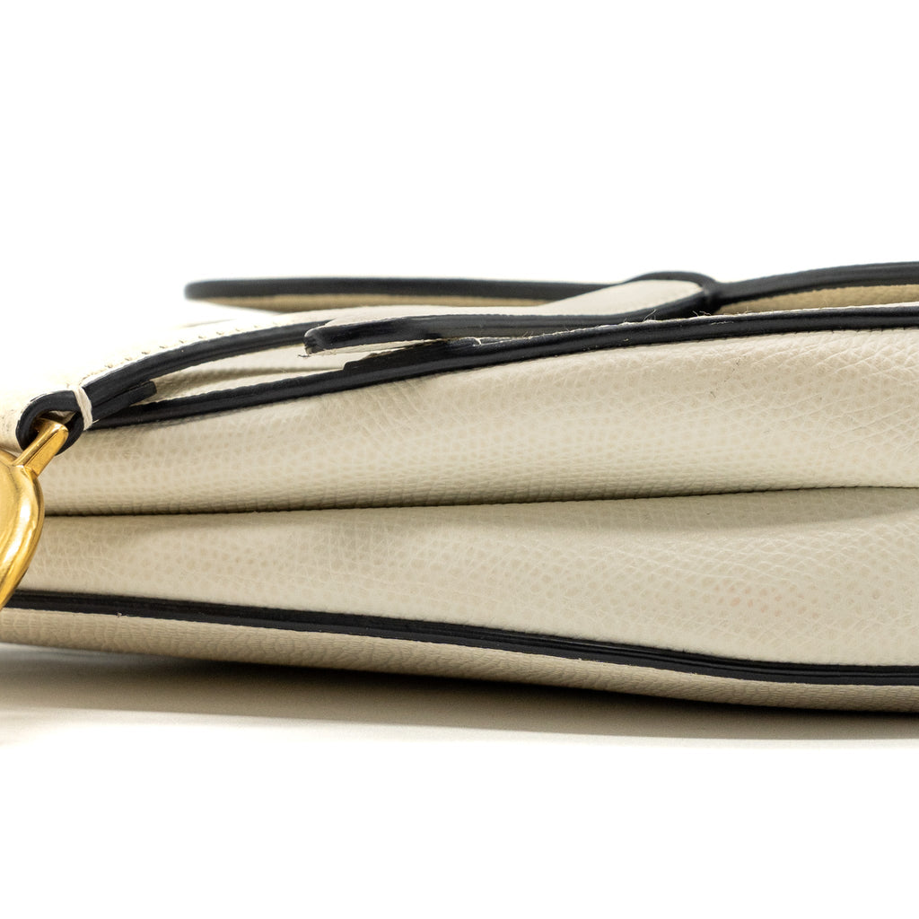 DIOR MINI SADDLE BAG CALFSKIN WHITE BRUSHED GHW