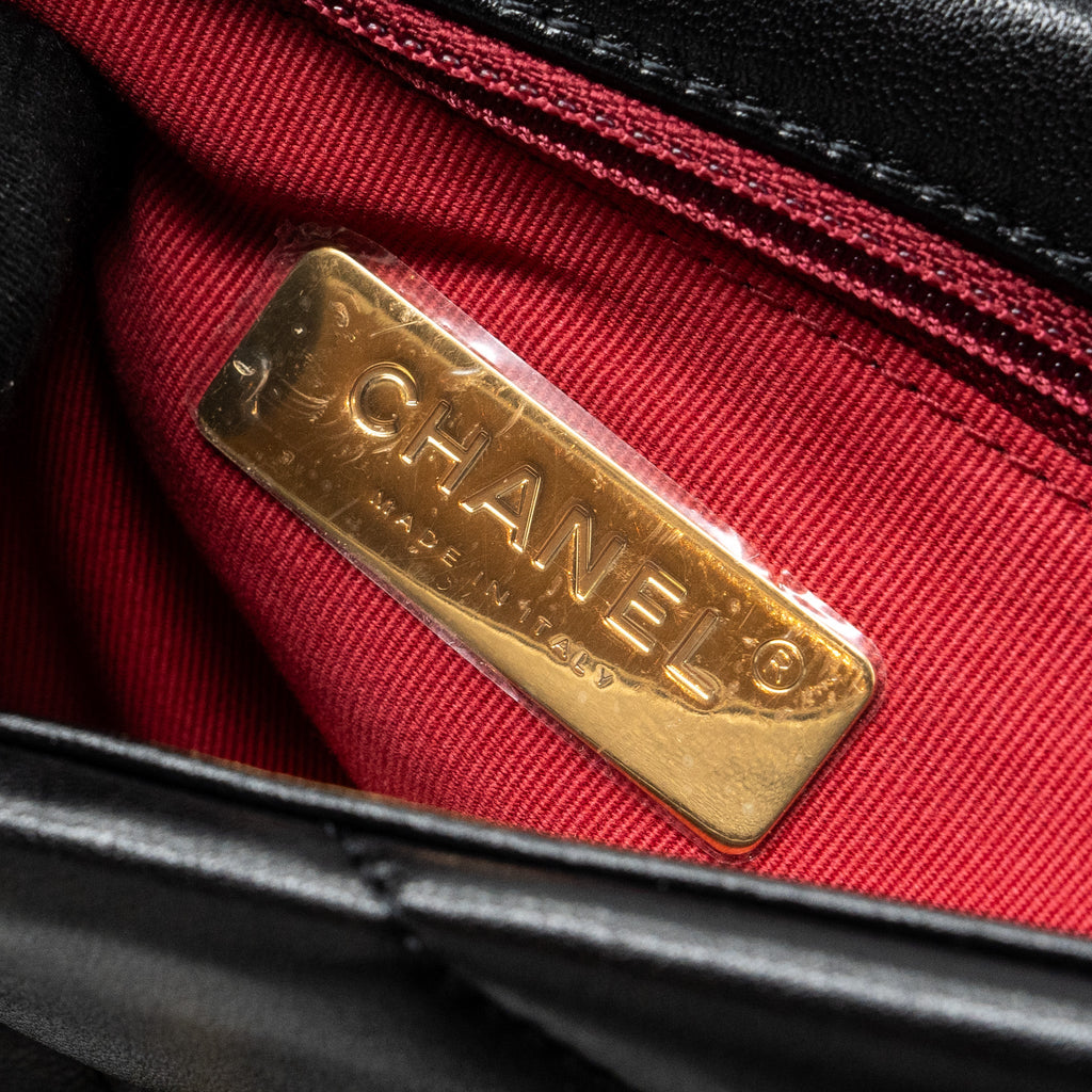 CHANEL SMALL 19 BAG LAMBSKIN BLACK MULTICOLOUR HARDWARE  (MICROCHIP)