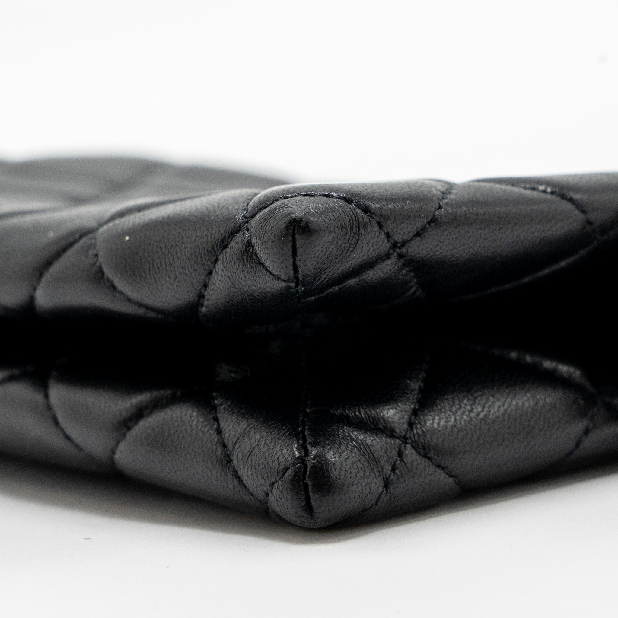 CHANEL CLUTCH WITH CRYSTAL/PEARL CHARMS LAMBSKIN BLACK LGHW