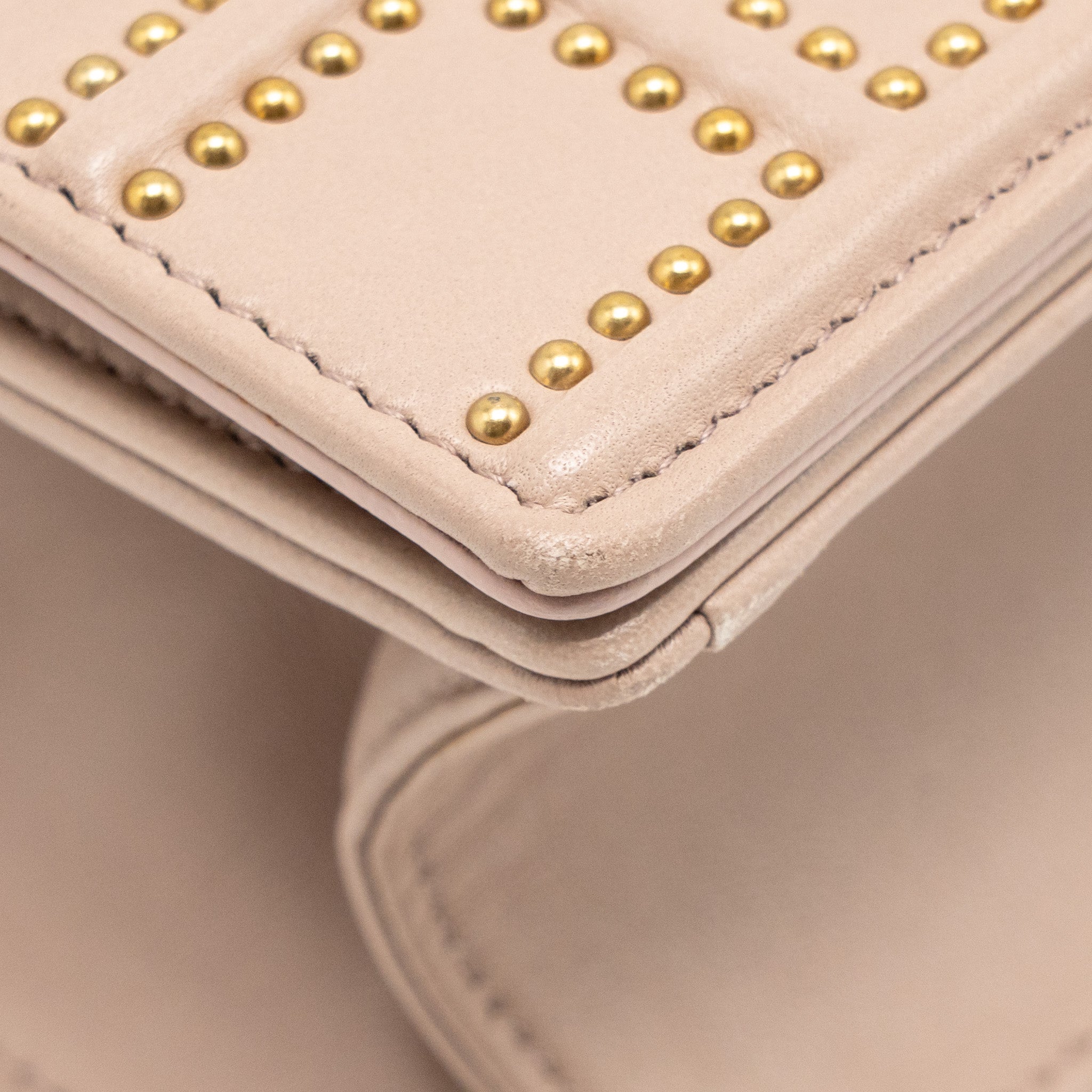 DIOR SMALL STUDDED DIORAMA DARK PINK GHW