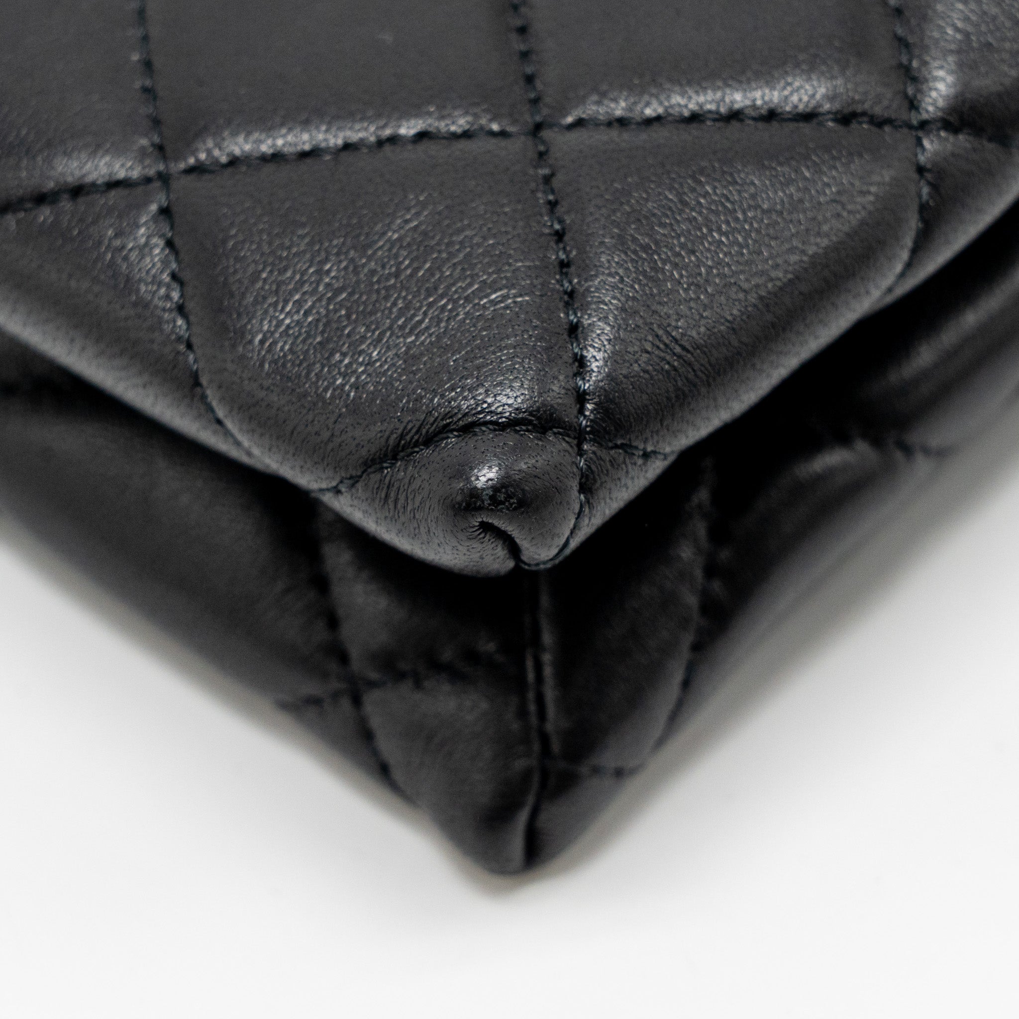CHANEL CLUTCH WITH CRYSTAL/PEARL CHARMS LAMBSKIN BLACK LGHW