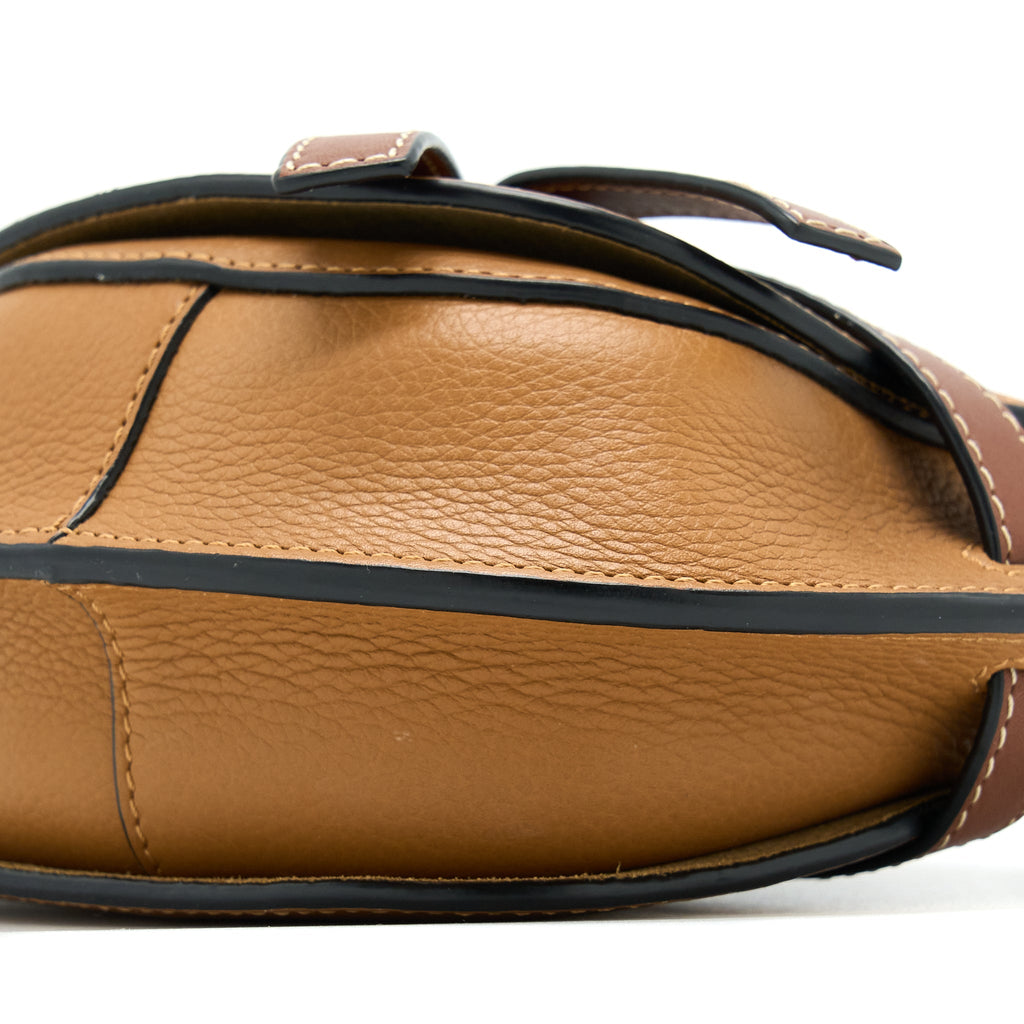 LOEWE MINI GATE CALFSKIN CARAMEL/PECAN GHW