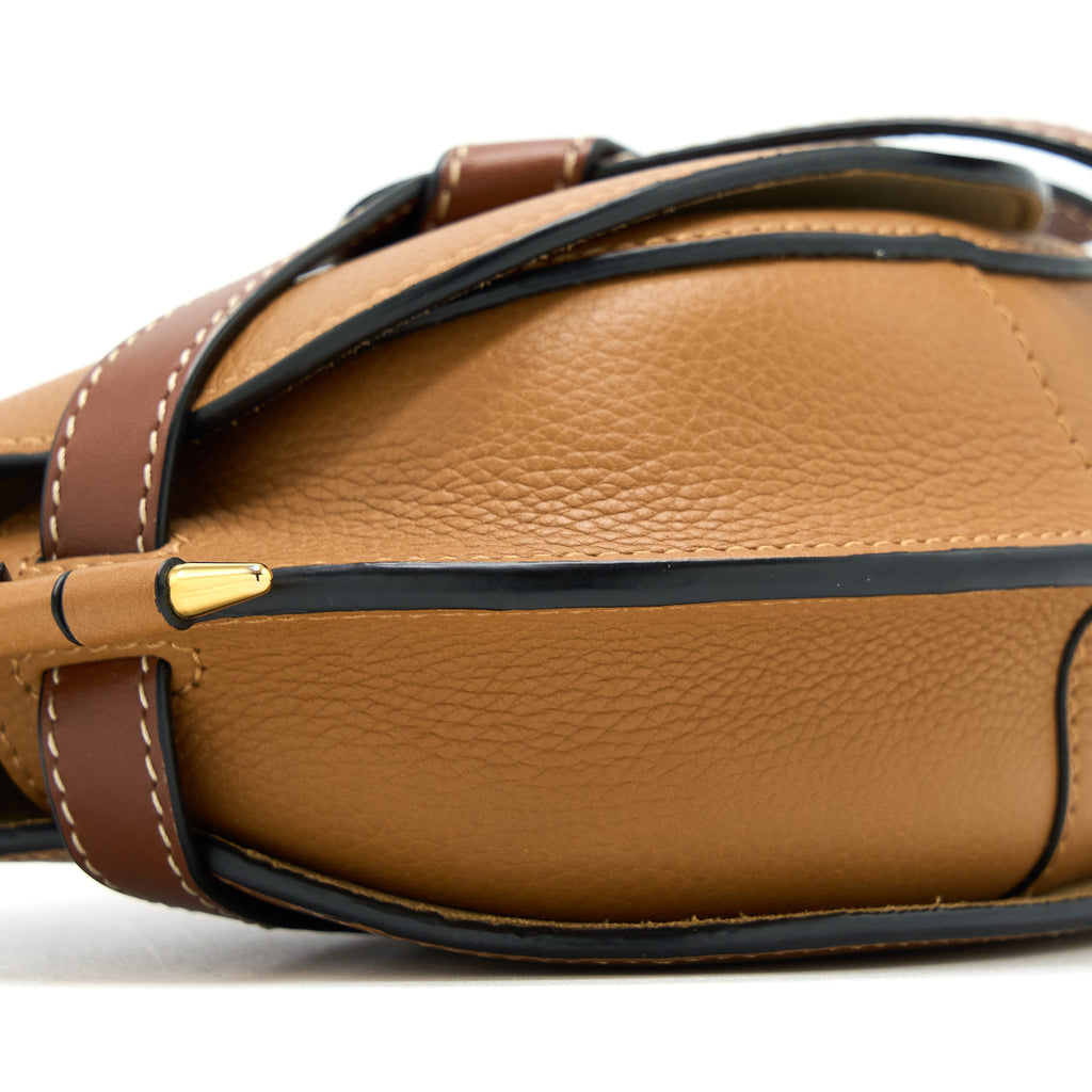 LOEWE MINI GATE CALFSKIN CARAMEL/PECAN GHW