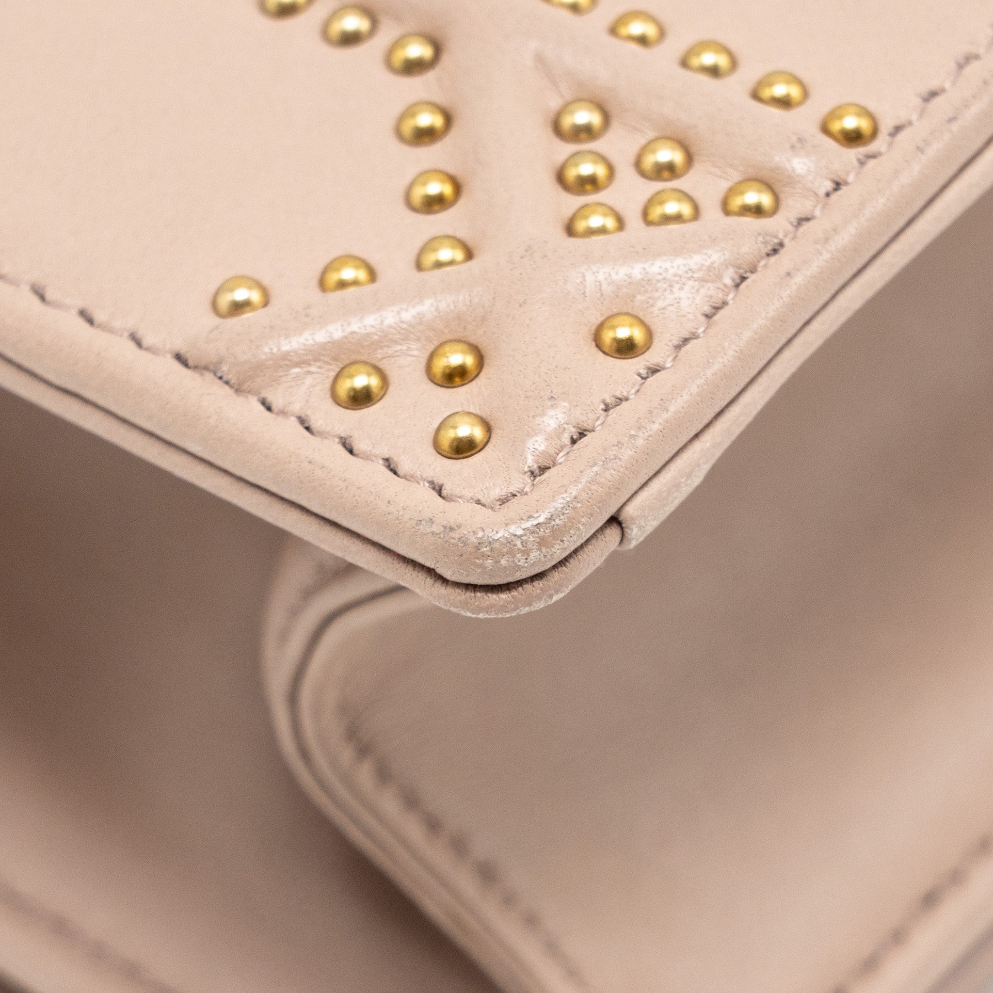 DIOR SMALL STUDDED DIORAMA DARK PINK GHW
