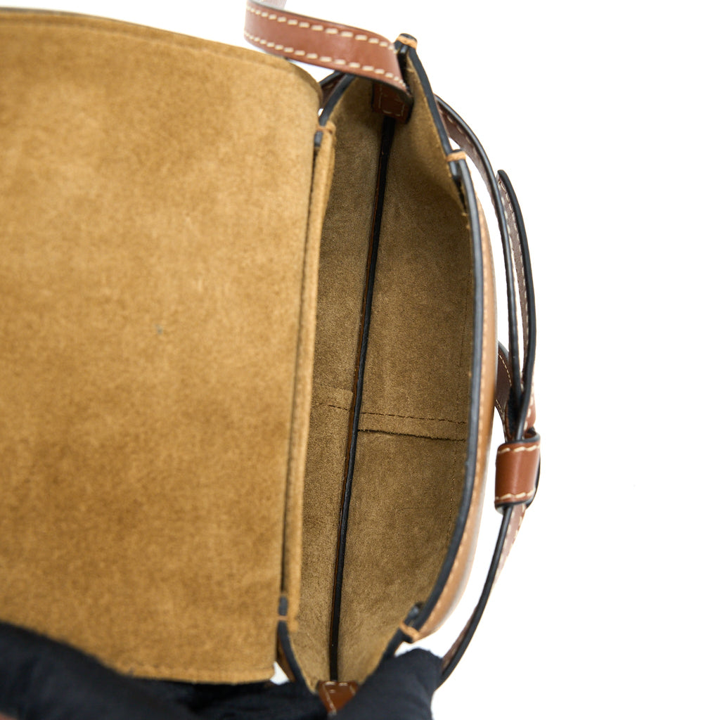 LOEWE MINI GATE CALFSKIN CARAMEL/PECAN GHW