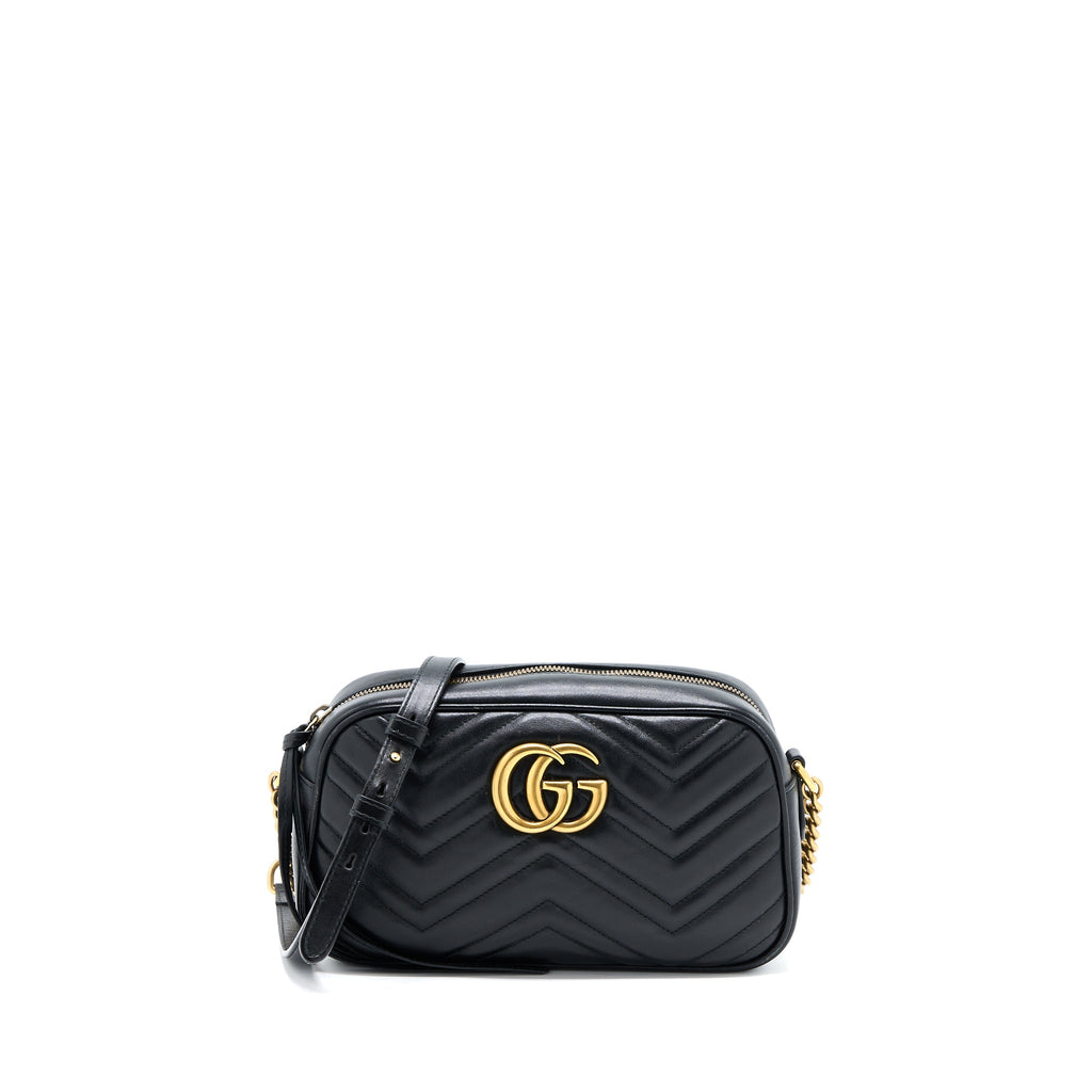 GUCCI SMALL MARMONT MATELASSE CALFSKIN BLACK GHW