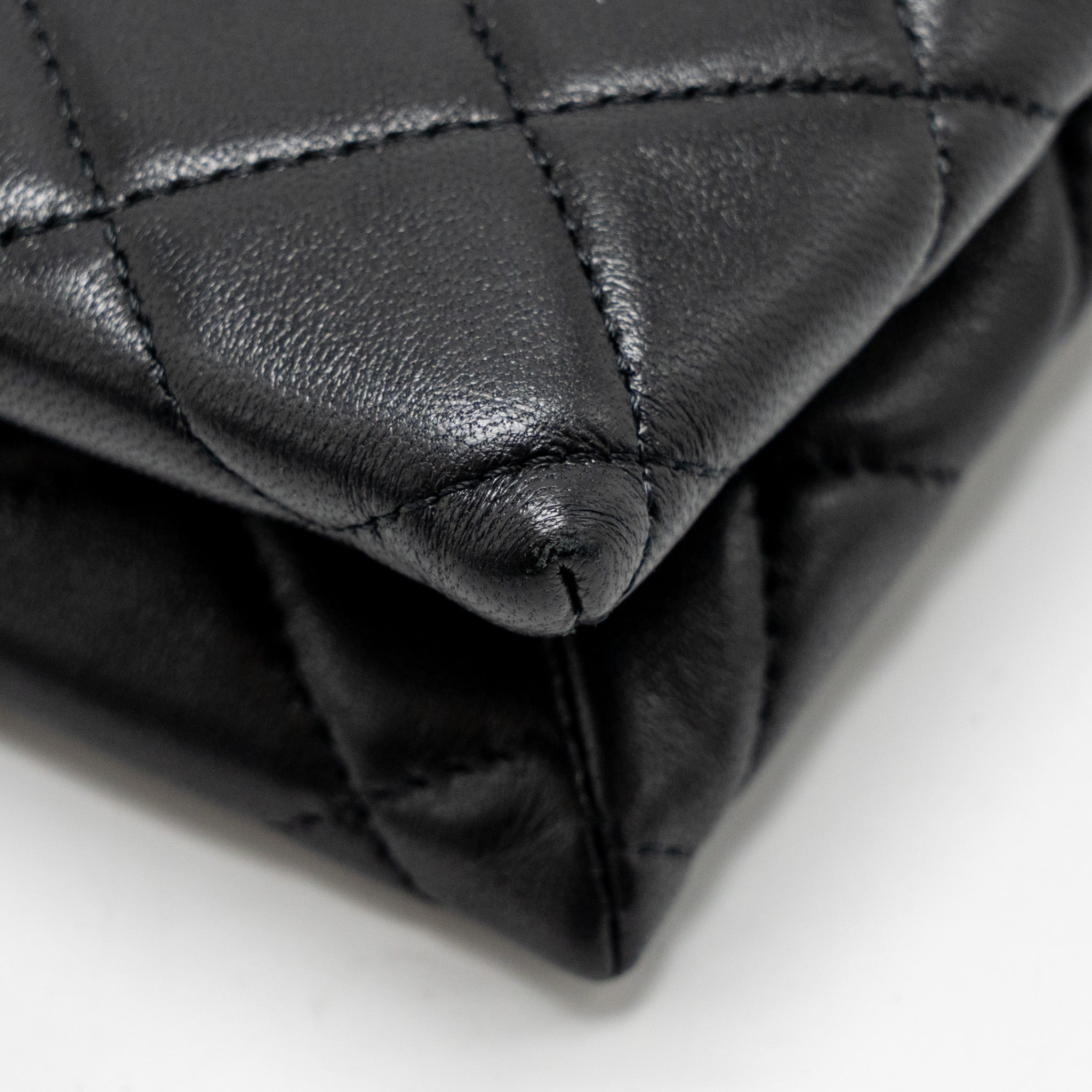 CHANEL CLUTCH WITH CRYSTAL/PEARL CHARMS LAMBSKIN BLACK LGHW