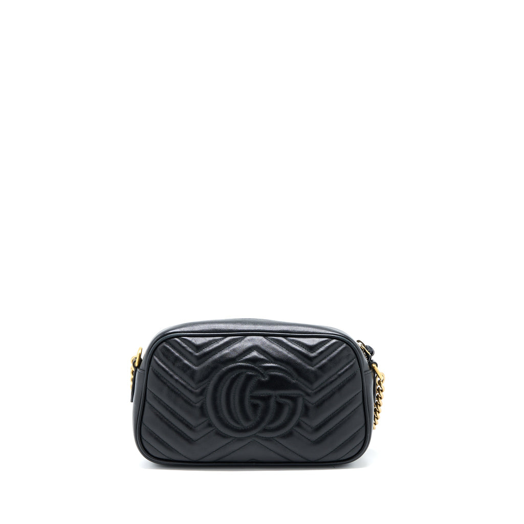 GUCCI SMALL MARMONT MATELASSE CALFSKIN BLACK GHW