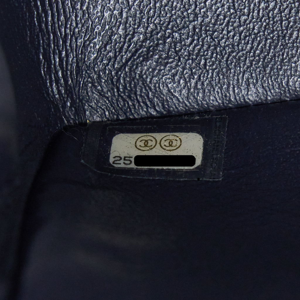 CHANEL MINI RECTANGULAR FLAP BAG CHEVRON LAMBSKIN NAVY SHW