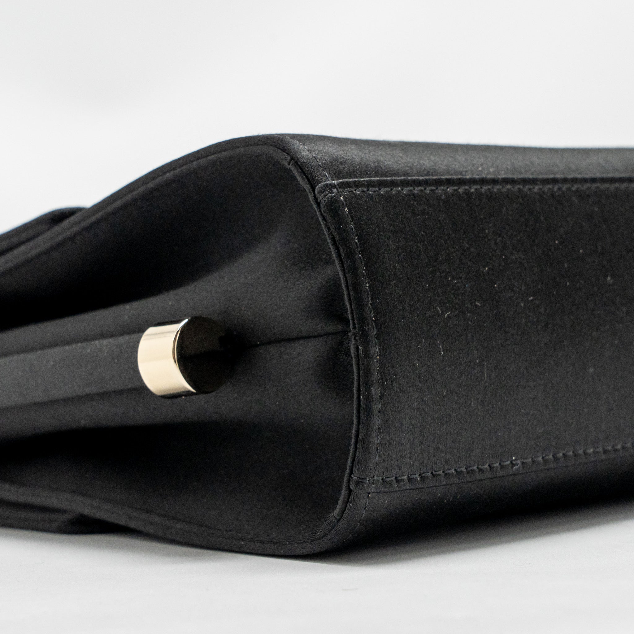 ROGER VIVIER MISS VIV MINI BAG SATIN BLACK LGHW