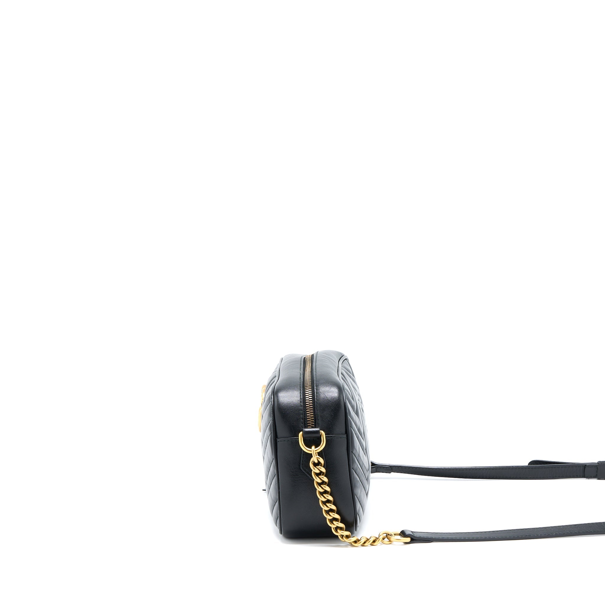 GUCCI SMALL MARMONT MATELASSE CALFSKIN BLACK GHW