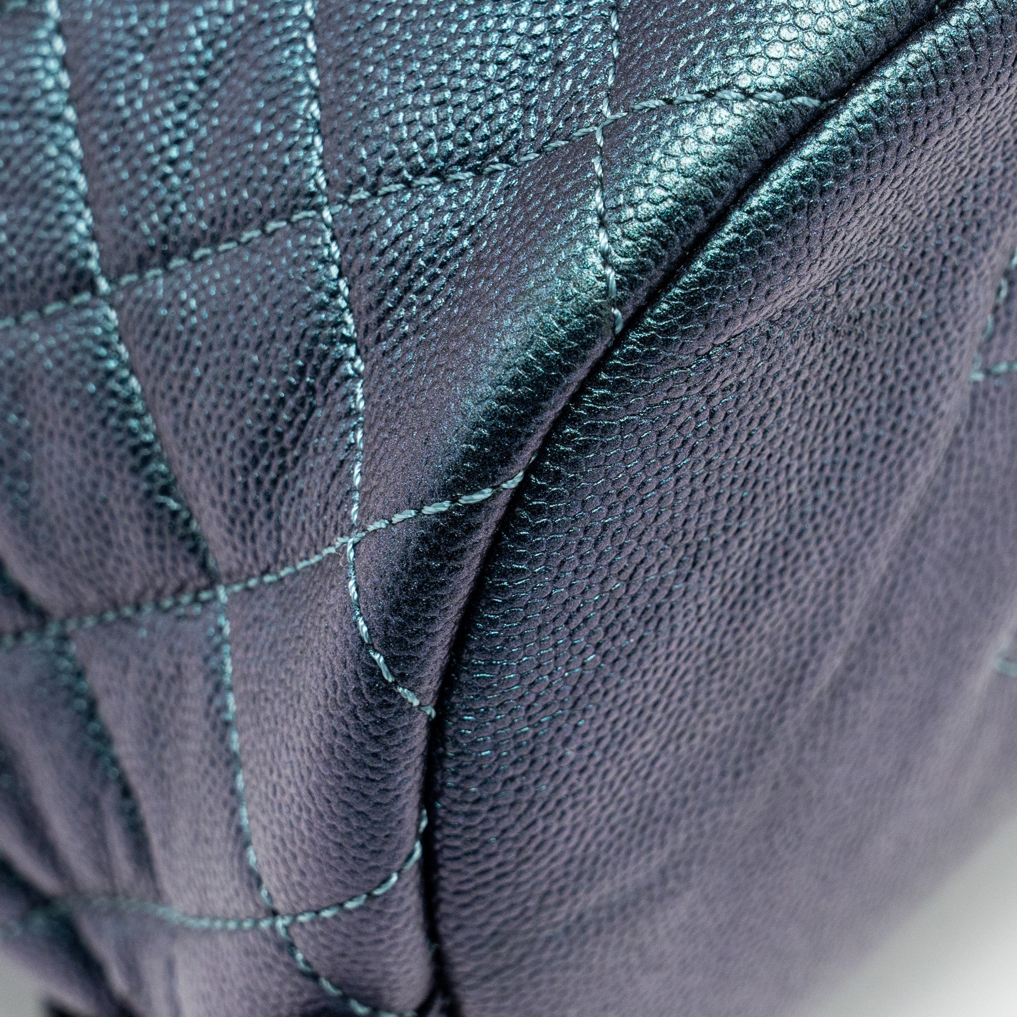 CHANEL 18B FILIGREE BACKPACK CAVIAR IRIDESCENT DARK TURQUOISE MULTICOLOUR HARDWARE