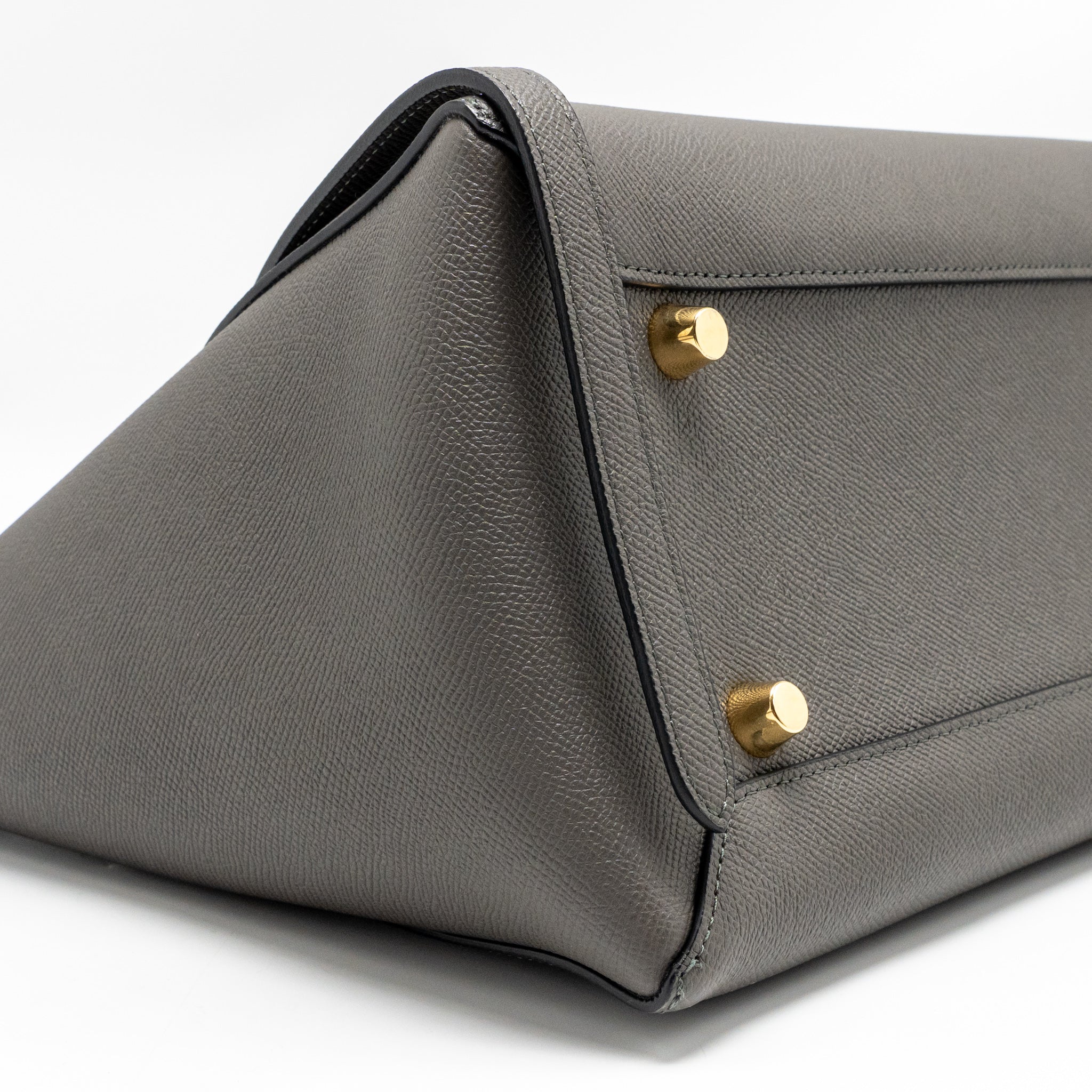 CELINE MINI BELT BAG GRAINED CALFSKIN GREY GHW