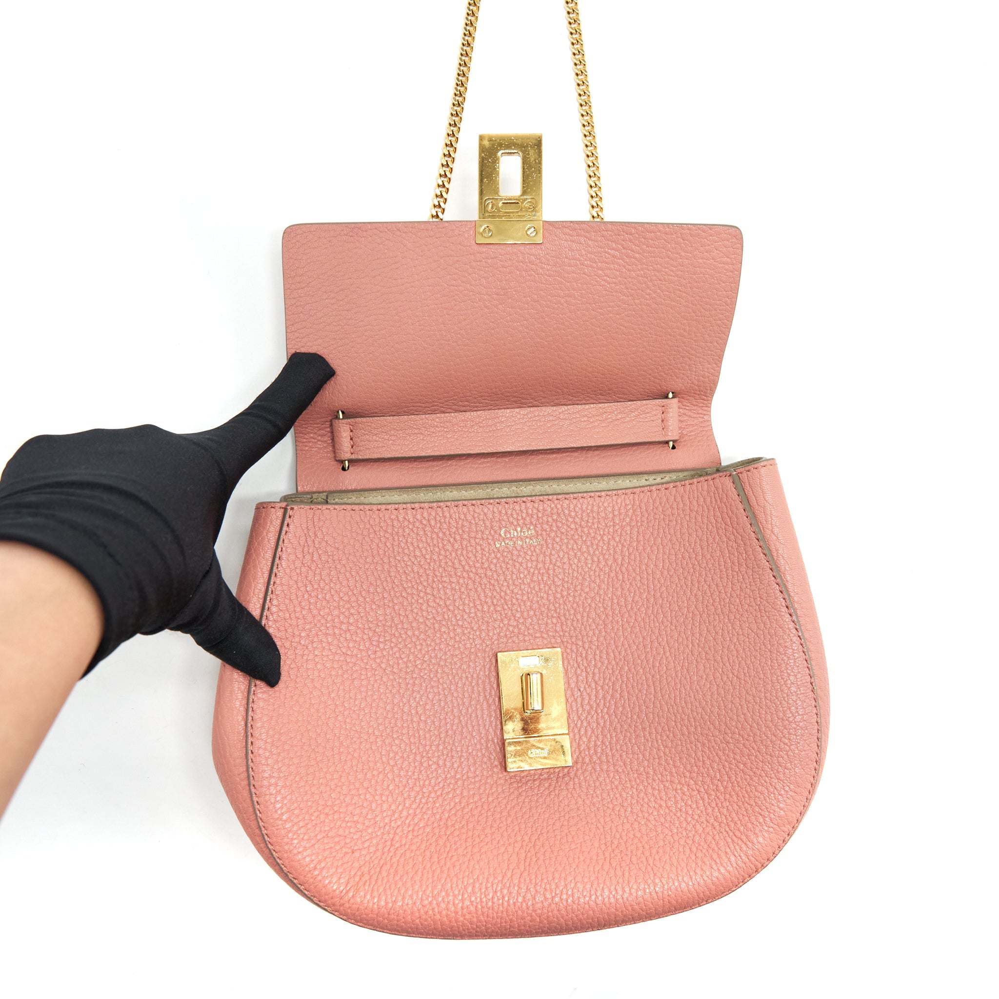 CHLOE DREW BAG PINK GHW