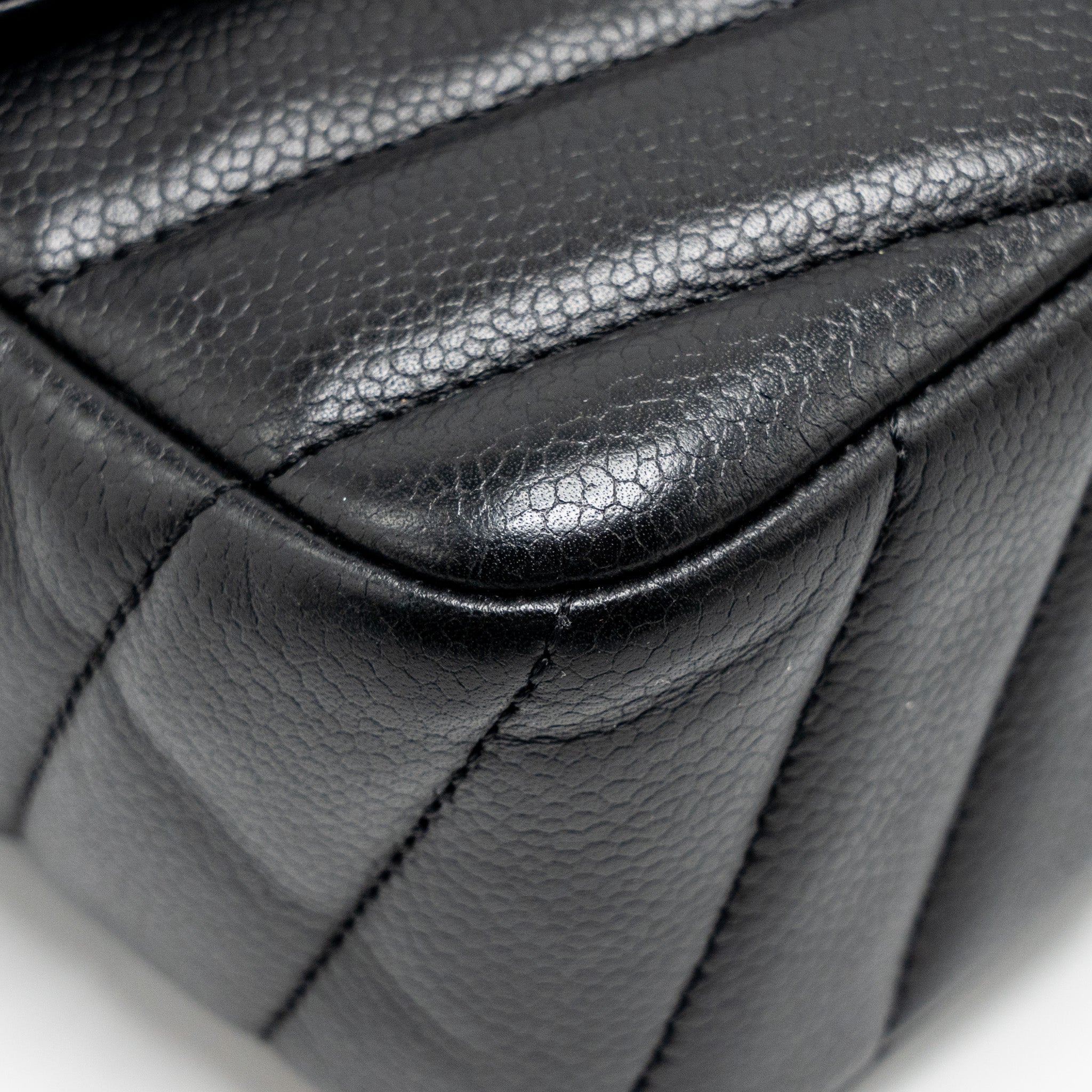 CHANEL ENVELOP FLAP BAG CHEVRON CAVIAR BLACK SHW