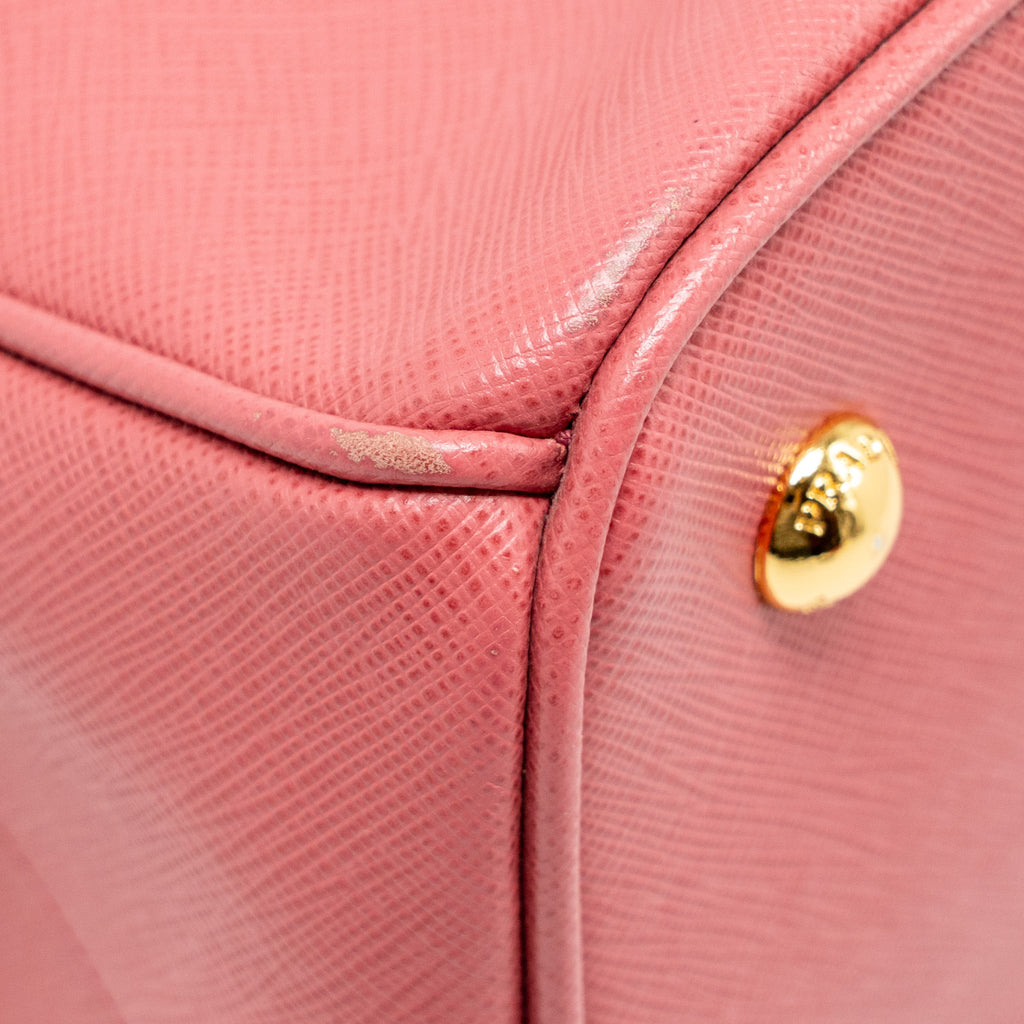PRADA LARGE SAFFIANO TOTE BAG GALLERIA SAFFIANO LEATHER PINK GHW