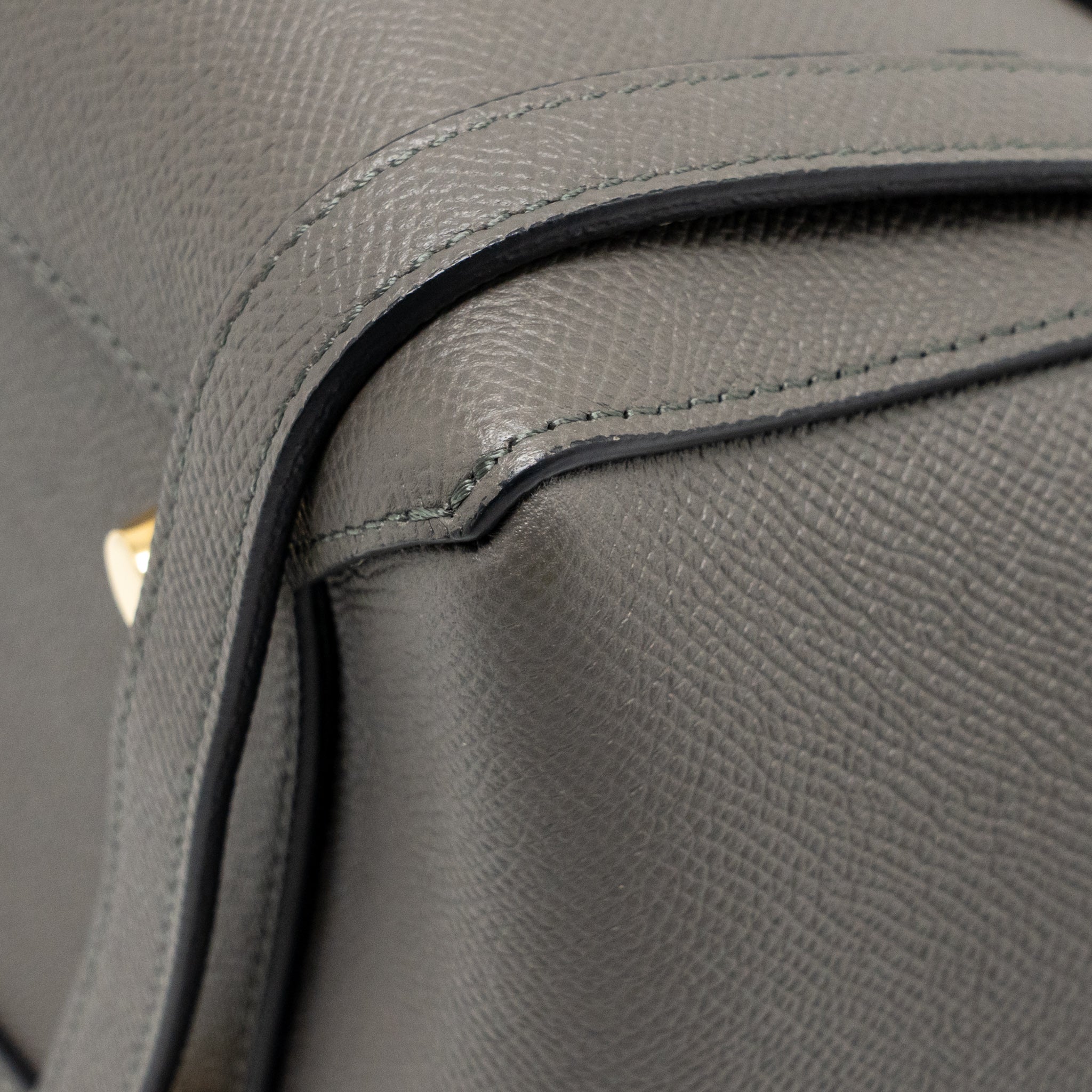 CELINE MINI BELT BAG GRAINED CALFSKIN GREY GHW