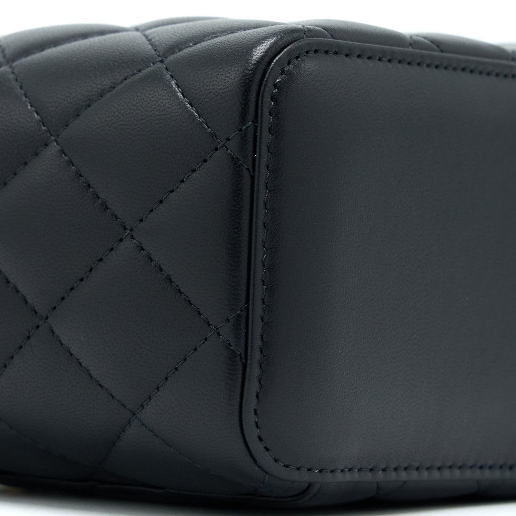 CHANEL PEARL CRUSH LONG VANITY LAMBSKIN BLACK GHW