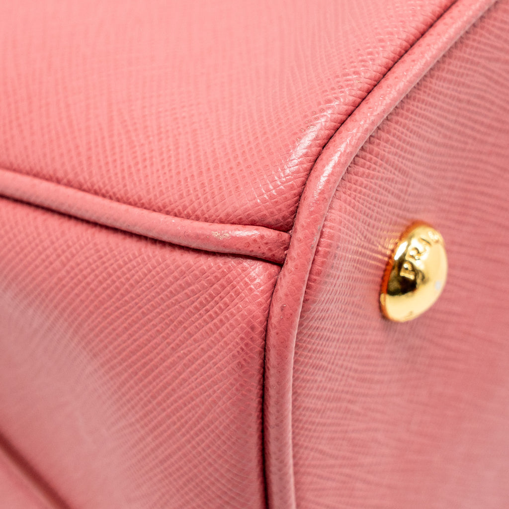 PRADA LARGE SAFFIANO TOTE BAG GALLERIA SAFFIANO LEATHER PINK GHW