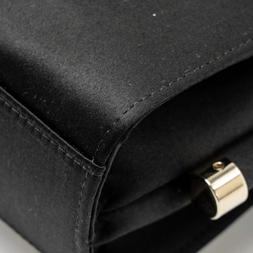 ROGER VIVIER MISS VIV MINI BAG SATIN BLACK LGHW