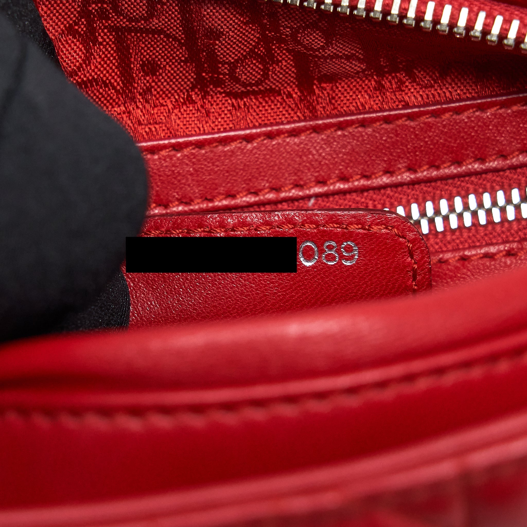 DIOR LADY DIOR BAG MEDIUM FUCHSIA LAMBSKIN RED SHW