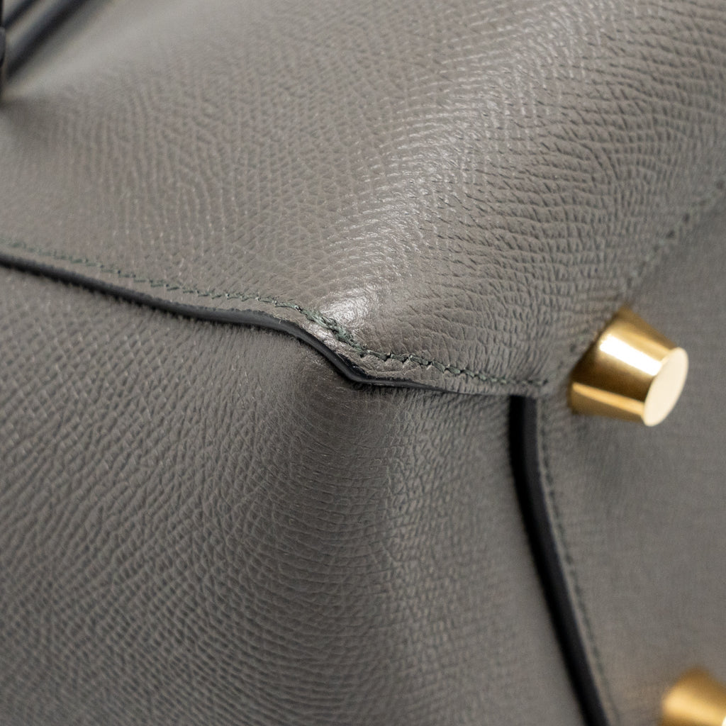 CELINE MINI BELT BAG GRAINED CALFSKIN GREY GHW
