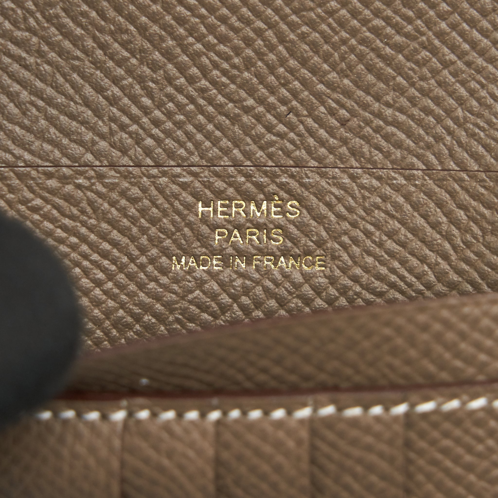 HERMES BEARN COMPACT WALLET ETOUPE WITH GHW EPSOM LEATHER