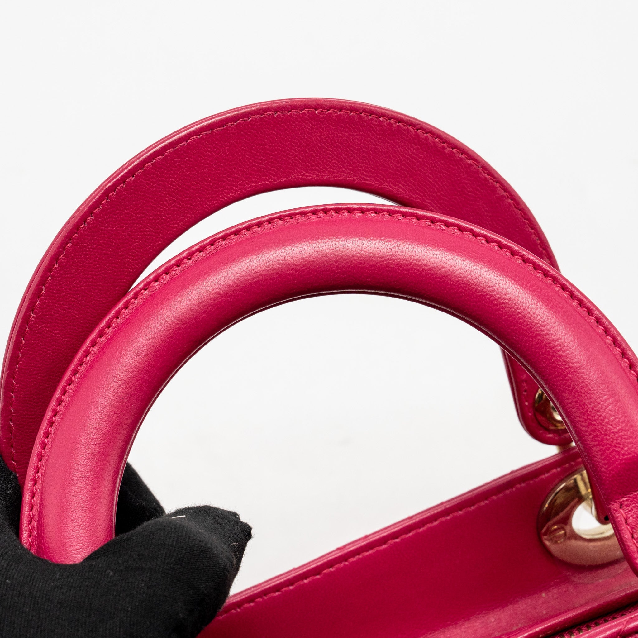DIOR MEDIUM LADY DIOR LAMBSKIN PINK GHW