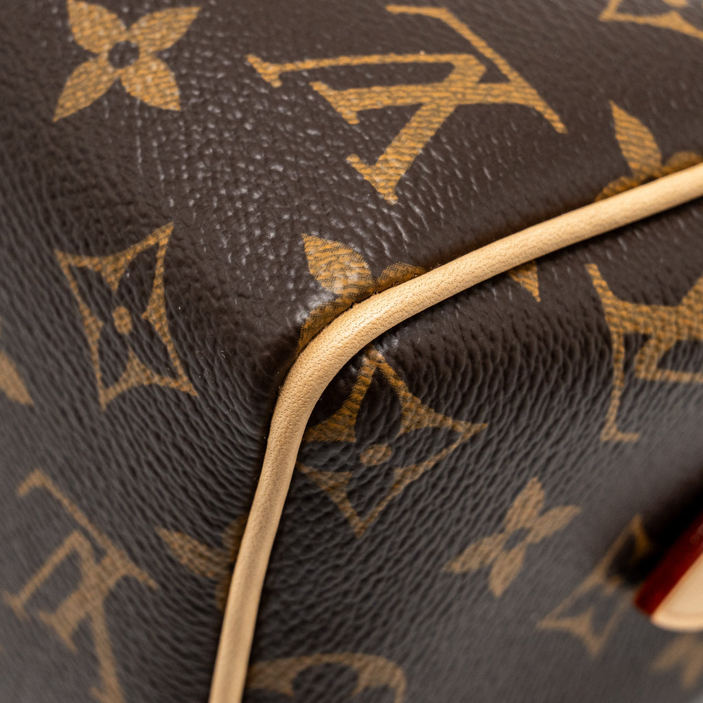 LOUIS VUITTON SPEEDY BANDOULIERE 20 MONOGRAM CANVAS BLACK STRAP GHW
