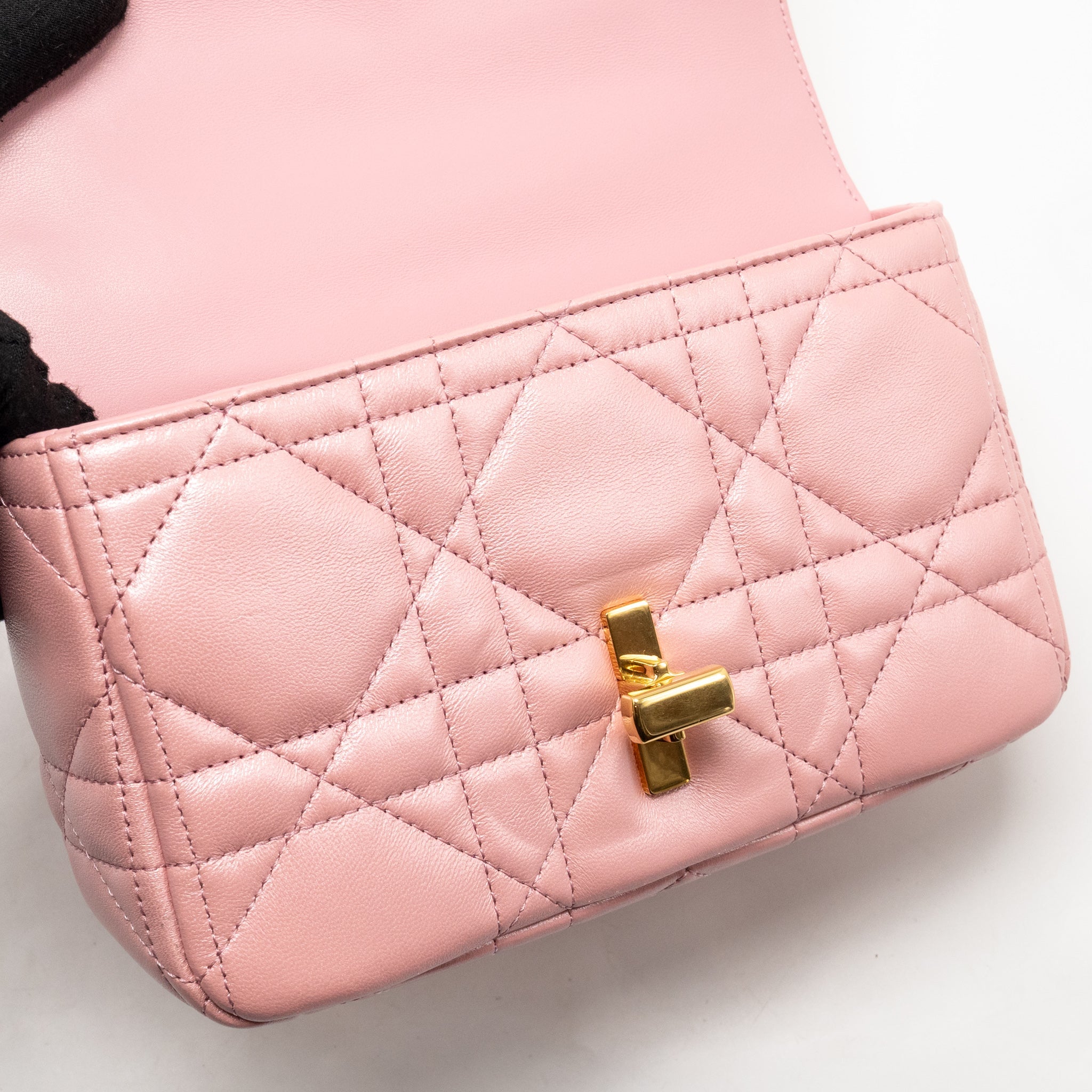 DIOR SMALL SOFT CARO BAG LAMBSKIN MELOCOTON GHW