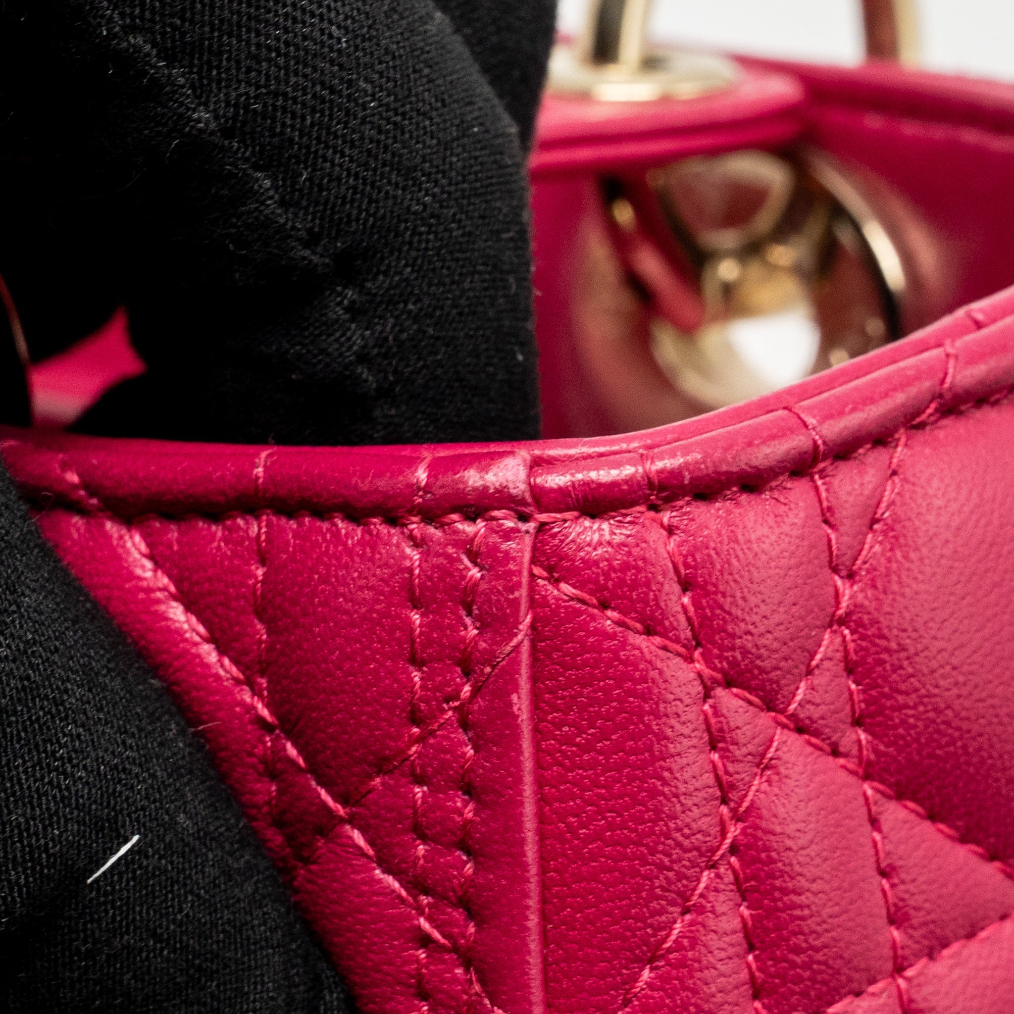 DIOR MEDIUM LADY DIOR LAMBSKIN PINK GHW