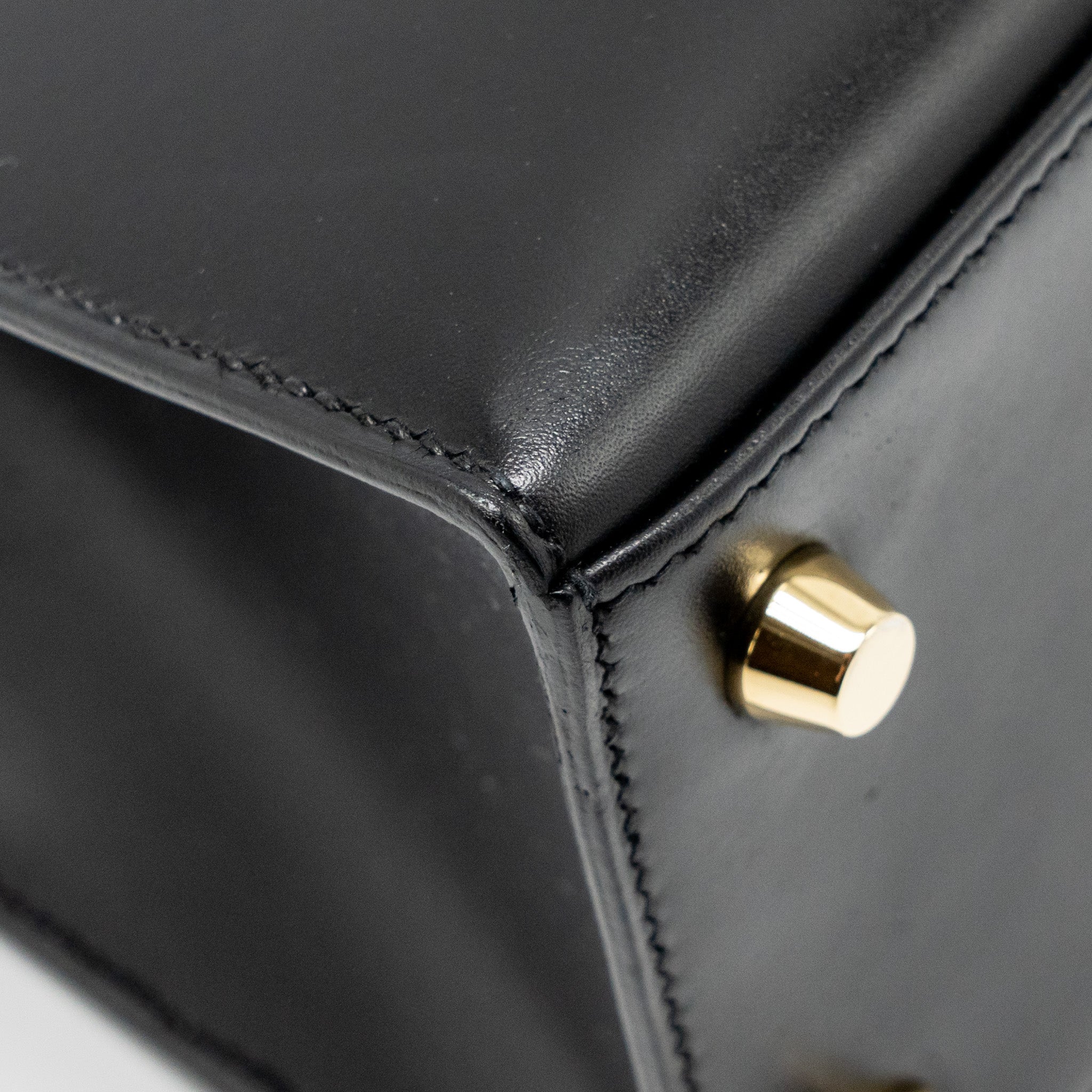 HERMES KELLY 25 BOX BLACK GHW