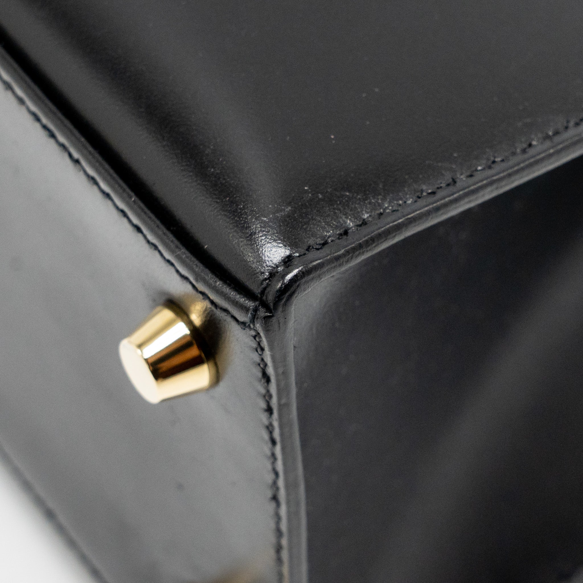 HERMES KELLY 25 BOX BLACK GHW