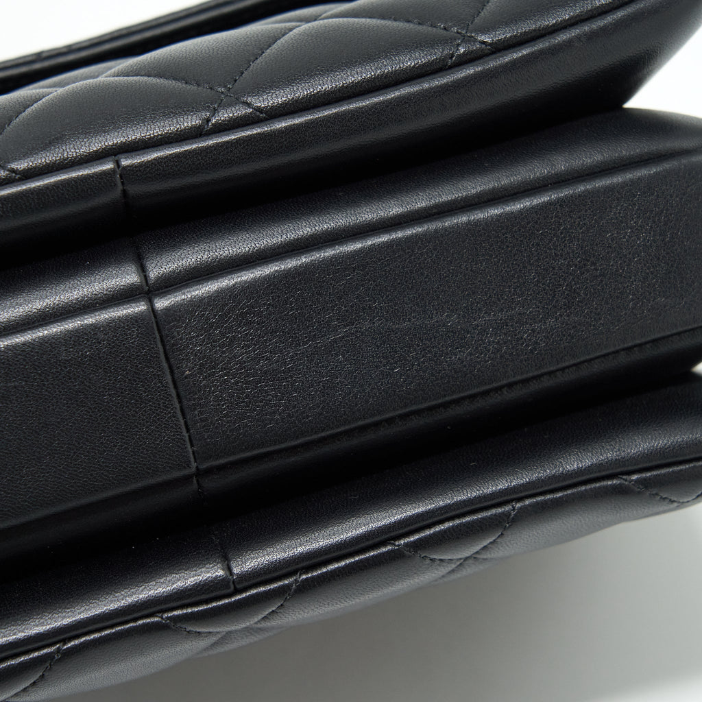 CHANEL TRENDY CC FLAP BAG LAMBSKIN BLACK LGHW