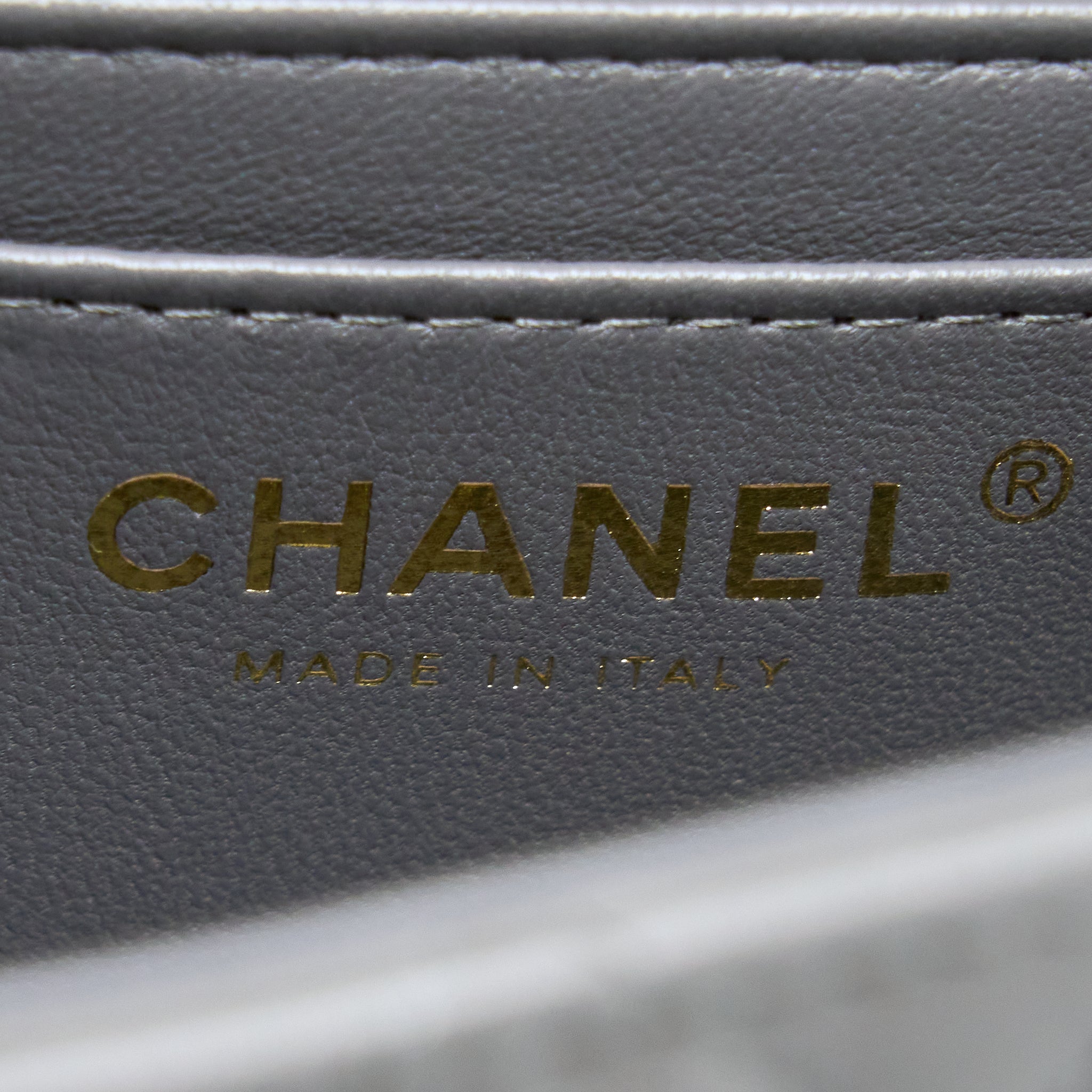 CHANEL TOP HANDLE MINI RECTANGULAR FLAP BAG LAMBSKIN GREY LGHW (MICROCHIP)