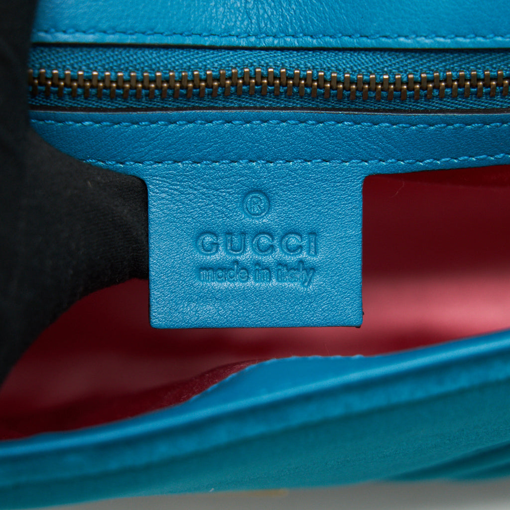 GUCCI MINI MARMONT FLAP BAG VELVET GREEN