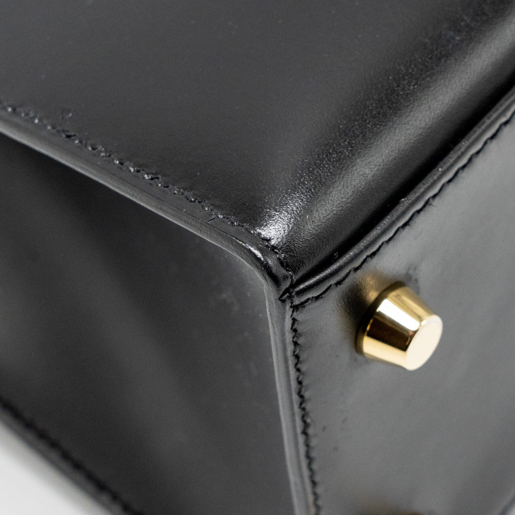 HERMES KELLY 25 BOX BLACK GHW