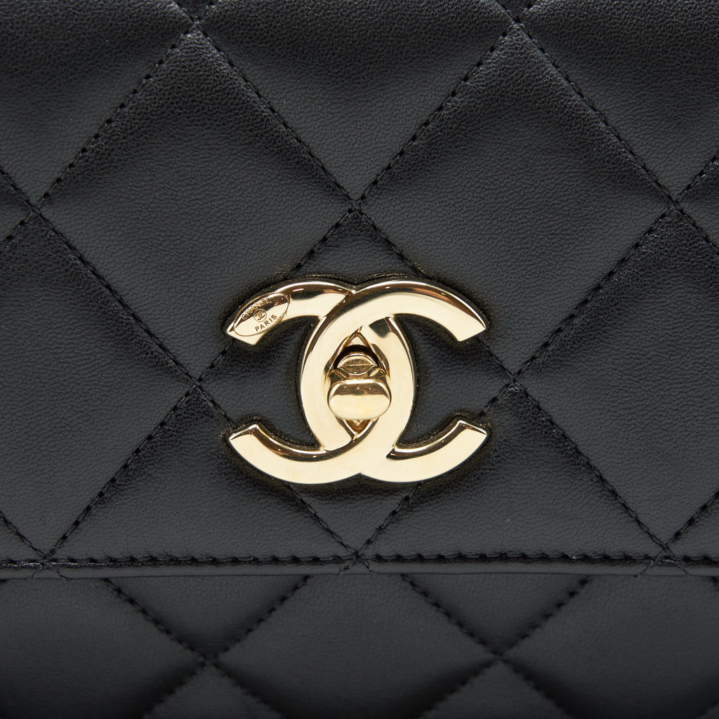 CHANEL TRENDY CC FLAP BAG LAMBSKIN BLACK LGHW