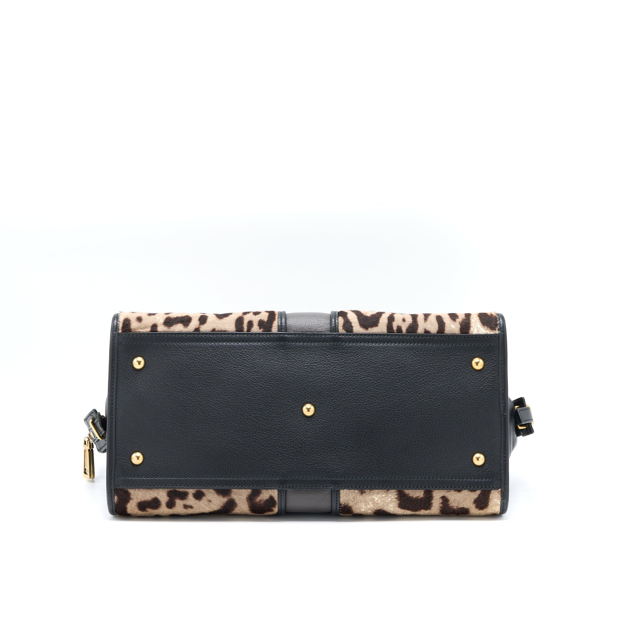 SAINT LAURENT CABAS CHYC TOTE BAG ANIMAL PRINT HORSEHAIR/CALFSKIN BLACK GHW